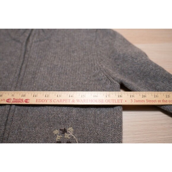 Horny Toad gray womens full zip cardigan sweater lambswool cottage gorp casual L - Picture 5 of 6